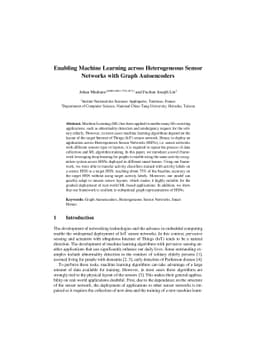 Enabling Machine Learning Across Heterogeneous Sensor Networks with
  Graph Autoencoders