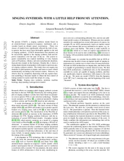 Singing Synthesis: with a little help from my attention