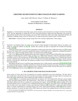 Greenery Segmentation In Urban Images By Deep Learning