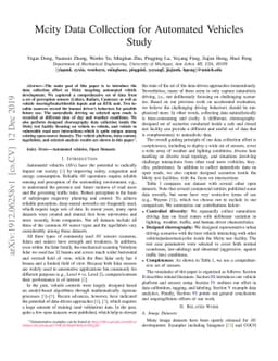 Mcity Data Collection for Automated Vehicles Study