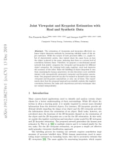 Joint Viewpoint and Keypoint Estimation with Real and Synthetic Data
