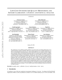 Low-Cost Outdoor Air Quality Monitoring and Sensor Calibration: A Survey
  and Critical Analysis