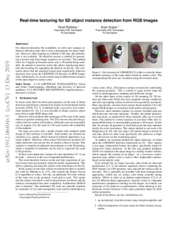 Real-time texturing for 6D object instance detection from RGB Images