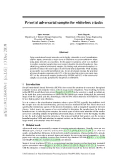 Potential adversarial samples for white-box attacks