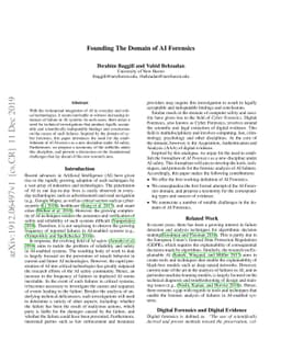 Founding The Domain of AI Forensics