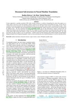 Document Sub-structure in Neural Machine Translation
