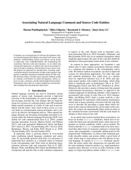 Associating Natural Language Comment and Source Code Entities