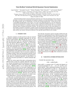 Noise-Resilient Variational Hybrid Quantum-Classical Optimization
