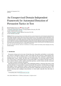 An Unsupervised Domain-Independent Framework for Automated Detection of
  Persuasion Tactics in Text