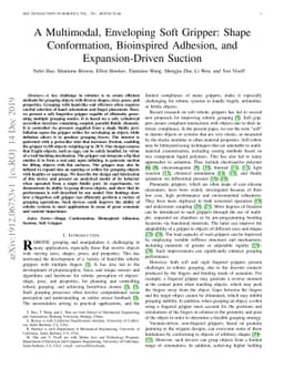 A Multimodal, Enveloping Soft Gripper: Shape Conformation, Bioinspired
  Adhesion, and Expansion-Driven Suction