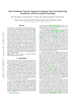 Voice Transformer Network: Sequence-to-Sequence Voice Conversion Using
  Transformer with Text-to-Speech Pretraining