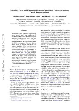 Attending Form and Context to Generate Specialized
  Out-of-VocabularyWords Representations