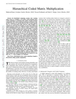 Hierarchical Coded Matrix Multiplication