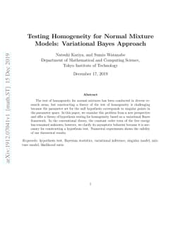 Testing Homogeneity for Normal Mixture Models: Variational Bayes
  Approach