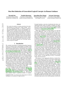 One-Shot Induction of Generalized Logical Concepts via Human Guidance