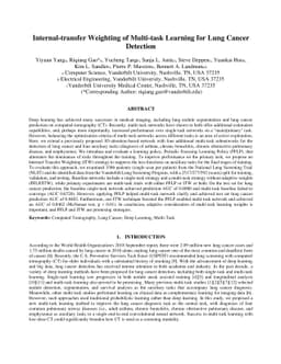Internal-transfer Weighting of Multi-task Learning for Lung Cancer
  Detection