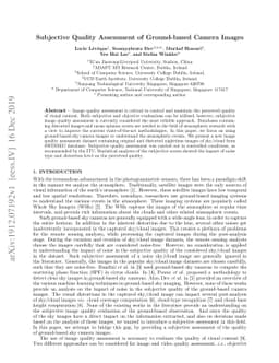 Subjective Quality Assessment of Ground-based Camera Images