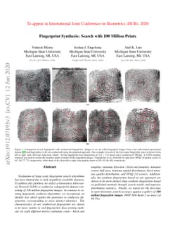 Fingerprint Synthesis: Search with 100 Million Prints