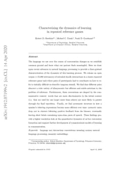 Characterizing the dynamics of learning in repeated reference games