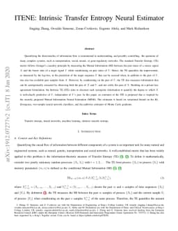 ITENE: Intrinsic Transfer Entropy Neural Estimator