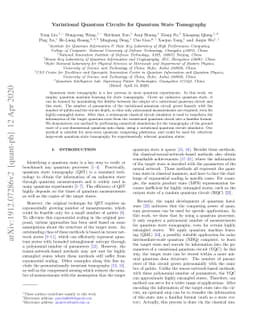 Variational Quantum Circuits for Quantum State Tomography