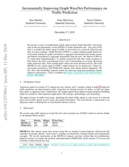 Incrementally Improving Graph WaveNet Performance on Traffic Prediction