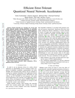 Efficient Error-Tolerant Quantized Neural Network Accelerators
