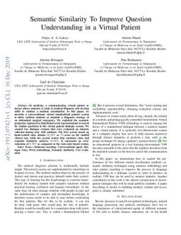 Semantic Similarity To Improve Question Understanding in a Virtual
  Patient