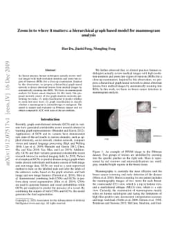 Zoom in to where it matters: a hierarchical graph based model for
  mammogram analysis