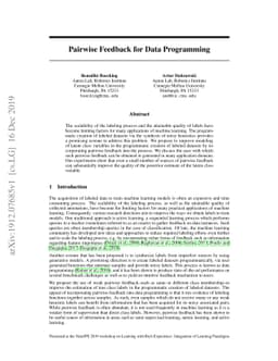 Pairwise Feedback for Data Programming