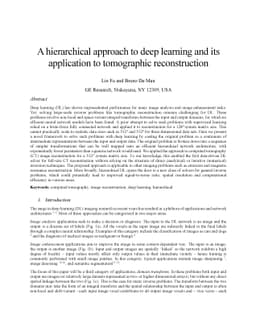A hierarchical approach to deep learning and its application to
  tomographic reconstruction