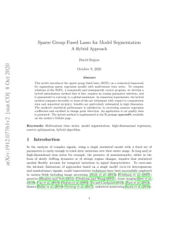 Sparse Group Fused Lasso for Model Segmentation