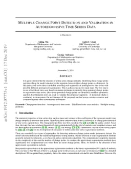 Multiple Change Point Detection and Validation in Autoregressive Time
  Series Data