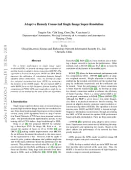 Adaptive Densely Connected Super-Resolution Reconstruction