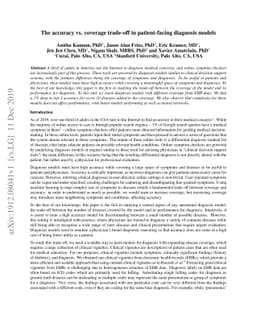 The accuracy vs. coverage trade-off in patient-facing diagnosis models