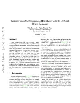 Feature Fusion Use Unsupervised Prior Knowledge to Let Small Object
  Represent