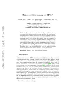 High-resolution imaging on TPUs