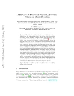 APRICOT: A Dataset of Physical Adversarial Attacks on Object Detection