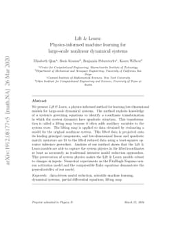 Lift & Learn: Physics-informed machine learning for large-scale
  nonlinear dynamical systems