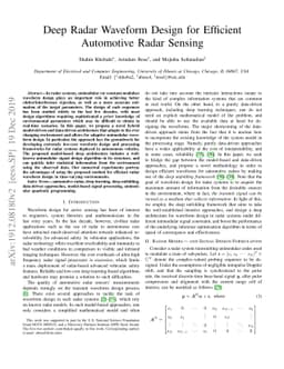 Deep Radar Waveform Design for Efficient Automotive Radar Sensing