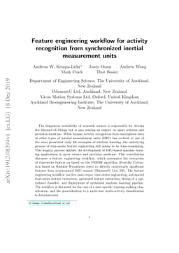 Feature engineering workflow for activity recognition from synchronized
  inertial measurement units