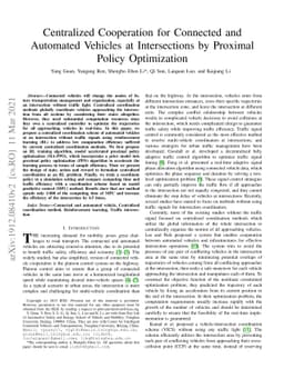 Centralized Cooperation for Connected and Automated Vehicles at
  Intersections by Proximal Policy Optimization