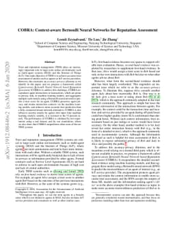 COBRA: Context-aware Bernoulli Neural Networks for Reputation Assessment