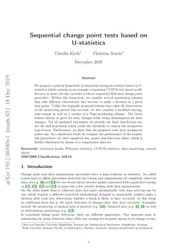 Sequential change point tests based on U-statistics