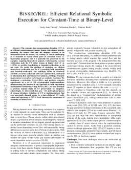 Binsec/Rel: Efficient Relational Symbolic Execution for Constant-Time at
  Binary-Level