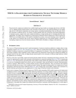 TOCO: A Framework for Compressing Neural Network Models Based on
  Tolerance Analysis