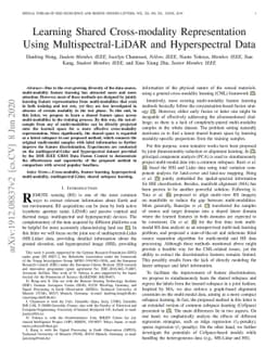 Learning Shared Cross-modality Representation Using Multispectral-LiDAR
  and Hyperspectral Data