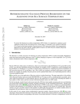 Heteroscedastic Gaussian Process Regression on the Alkenone over Sea
  Surface Temperatures