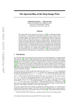 The Spectral Bias of the Deep Image Prior