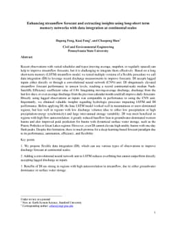 Enhancing streamflow forecast and extracting insights using long-short
  term memory networks with data integration at continental scales